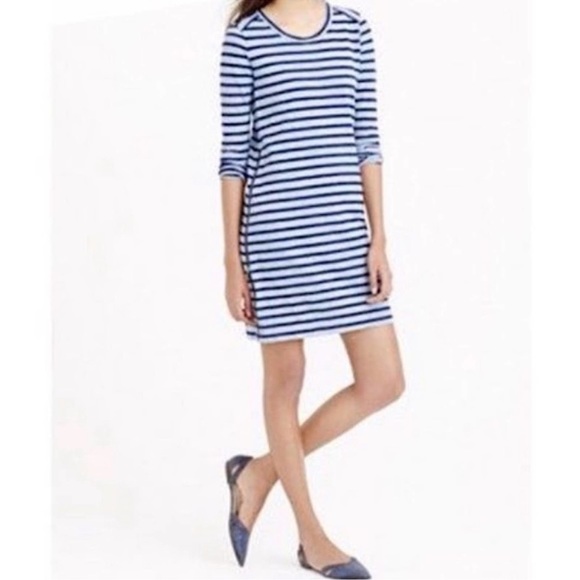 J. Crew Dresses & Skirts - J. Crew Blue/ Navy Side Zipper T Shirt Dress Size Small